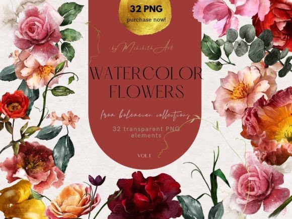 Antic Watercolor Flowers Patterns: Illustrations Review