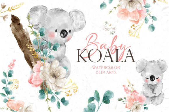Baby Koala Watercolor Cliparts: Soft Illustrations