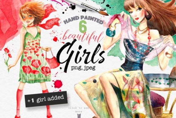 Beautiful Watercolor Girls: Illustrations for Sellers