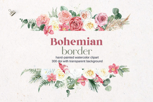 Boho Watercolor Border: Organic Illustrations for Brands