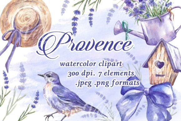 Lavender Provence Watercolor Clipart: Elegant Illustrations