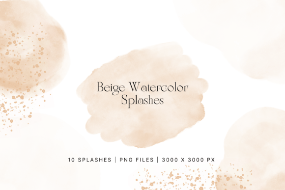 Nude Beige Watercolor Splash: Organic Illustrations
