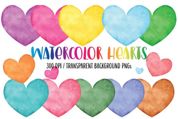 Rainbow Watercolor Hearts: Vibrant Illustrations