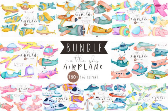 Review: Watercolor Airplane Travel Clipart for Embroidery