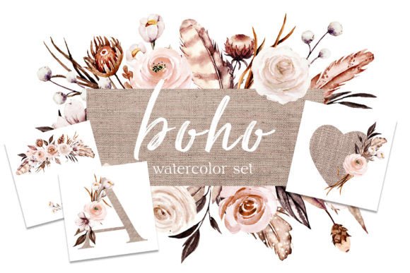 Review: Watercolor Flowers Set Boho for Real Projects