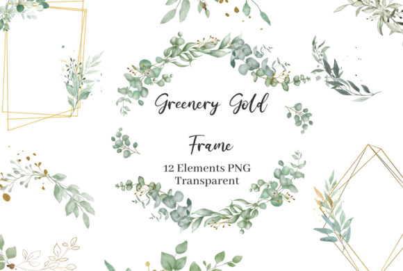 Review: Watercolor Green Gold Eucalyptus Geometr Design
