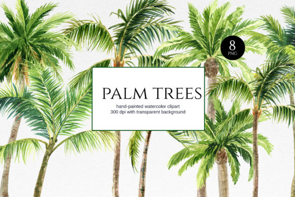 Review: Watercolor Palm Trees Clipart for Embroidery