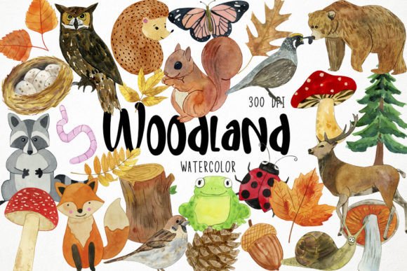 Review: Watercolor Woodland Clipart for Embroidery