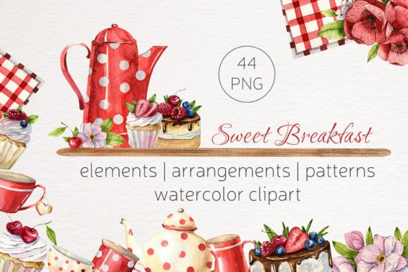 Sweet Tea Party Watercolor: Fresh Illustrations