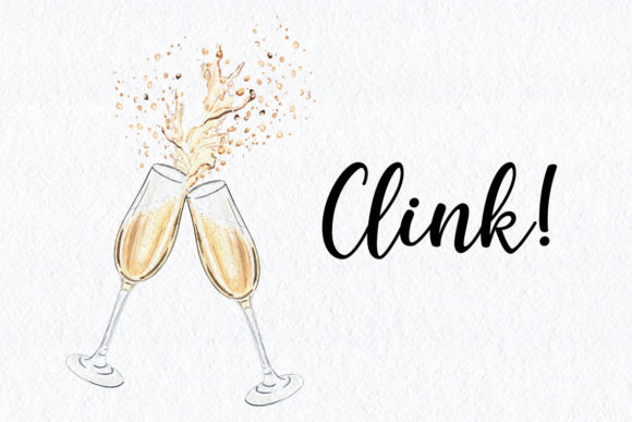 Watercolor Champagne Glasses: Elegant Illustrations
