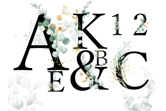 Watercolor Eucalyptus Alphabet: Fresh Illustrations
