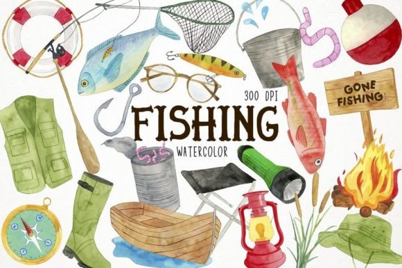 Watercolor Fishing Clipart: Fisherman Illustrations Review
