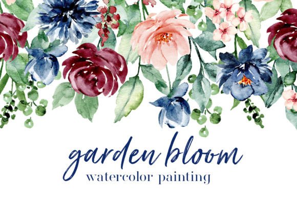 Watercolor Flowers, Set Garden: Illustrations for Sellers