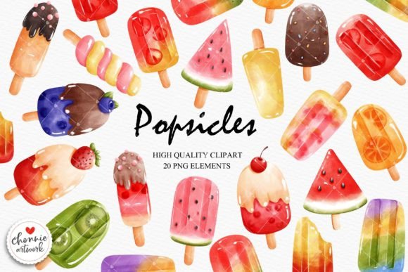 Watercolor Popsicles Clipart: Sweet Illustrations