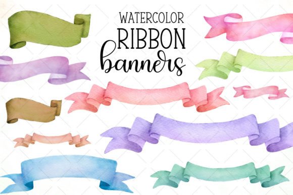Watercolor Ribbon Banners: Perfect Illustrations