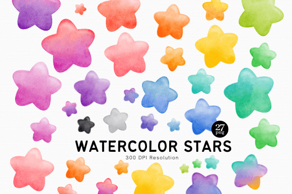 Watercolor Stars Clipart: Crafting Magic