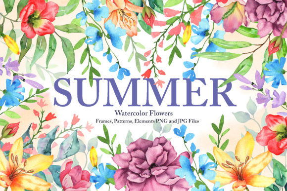 Watercolor Summer Flowers: Fresh Illustrations