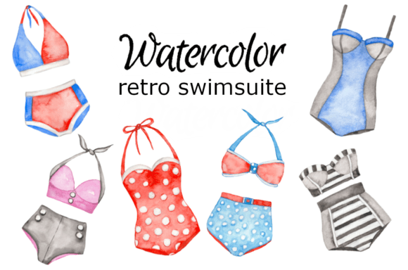 Watercolor Swimsuit Clipart: Fresh Illustrations