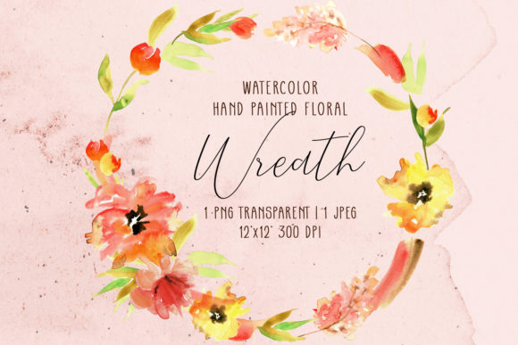 Watercolor Wreath with Orange Flowers Freebies Review