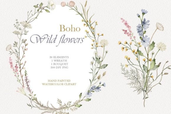 Wildflower Watercolor Floral Clipart & Illustrations Review