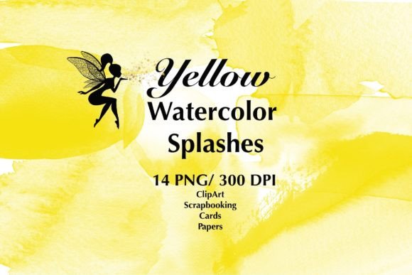 Yellow Watercolor Splashes: Vibrant Illustrations